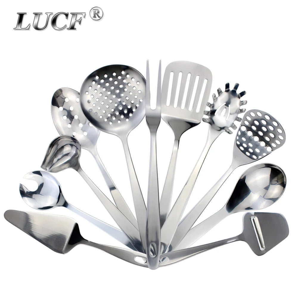 Deluxe Range of Cooking Utensils Antique or Polished Mirror Finish