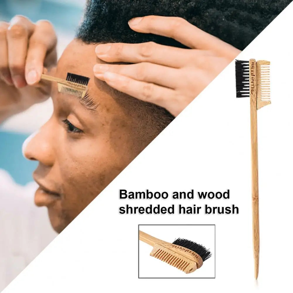 Dual Edge Beauty Brush Bamboo- Wooden Lash & Brow Brush- Makeup Tools