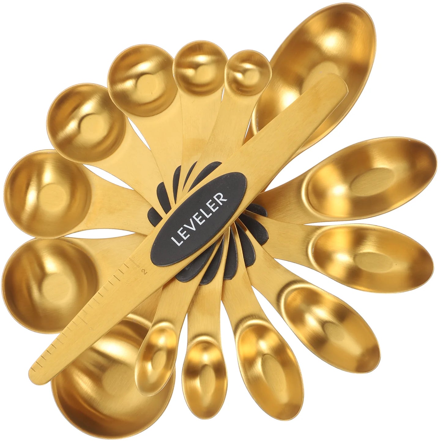 Luxe Gold Measuring Spoon Set with Level- Stainless Steel
