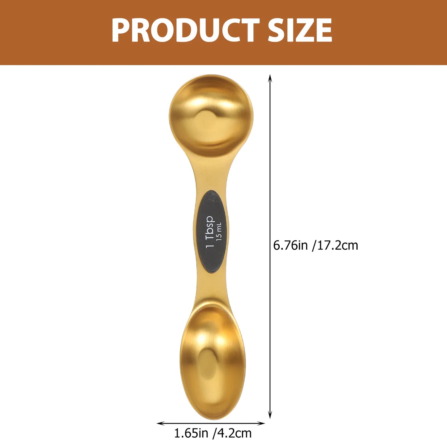 Luxe Gold Measuring Spoon Set with Level- Stainless Steel