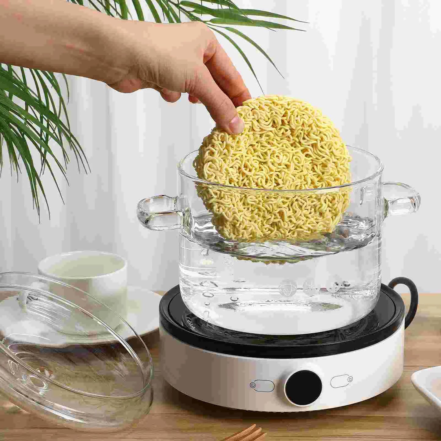 Clear Saucepan Cooking Pot with Lid High Borosilicate