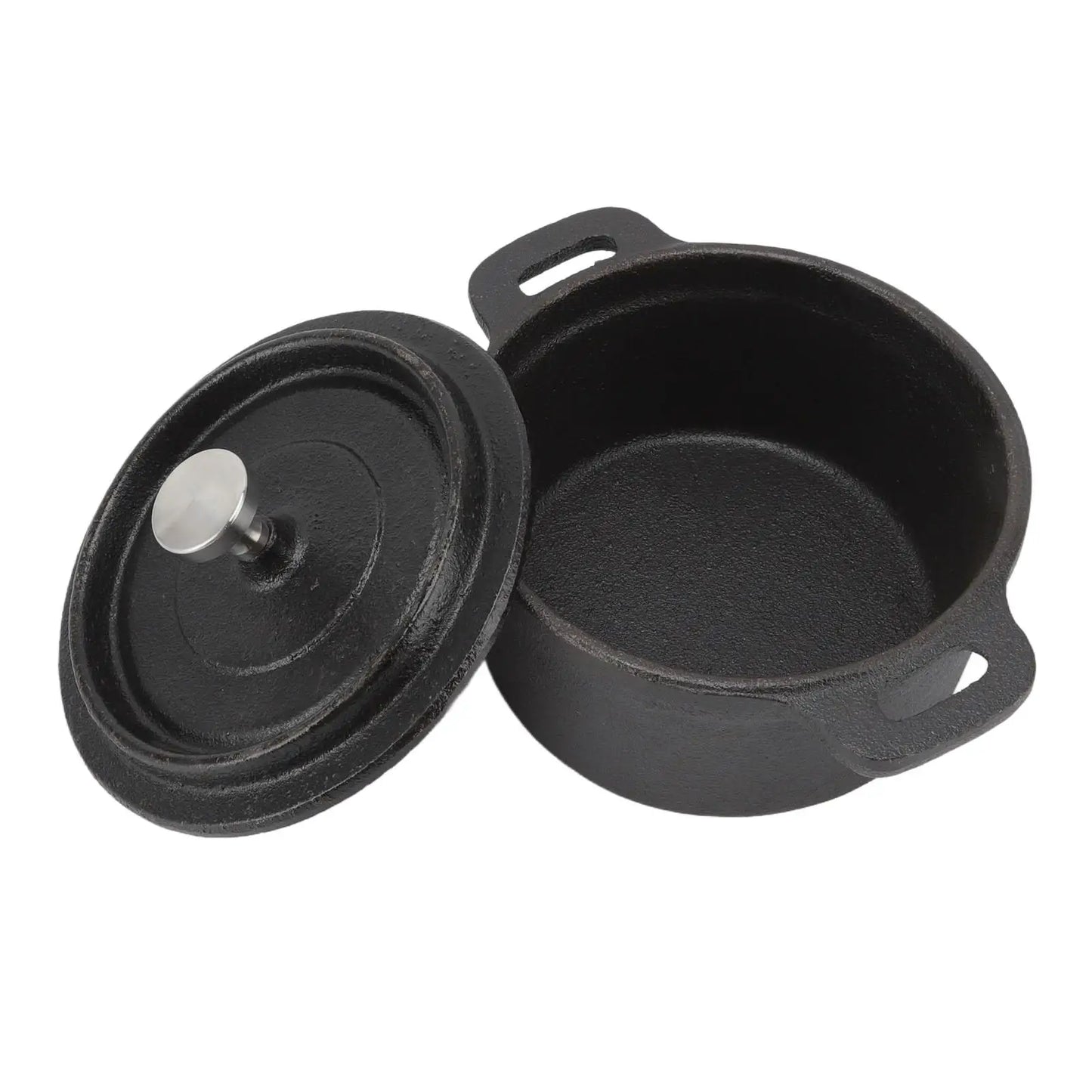 Reliable Heat Distribution Dutch Oven, Cast Iron Pot - For Slow Cook, BBQ, Bake - Ergonomic Handle - Heat Preservation