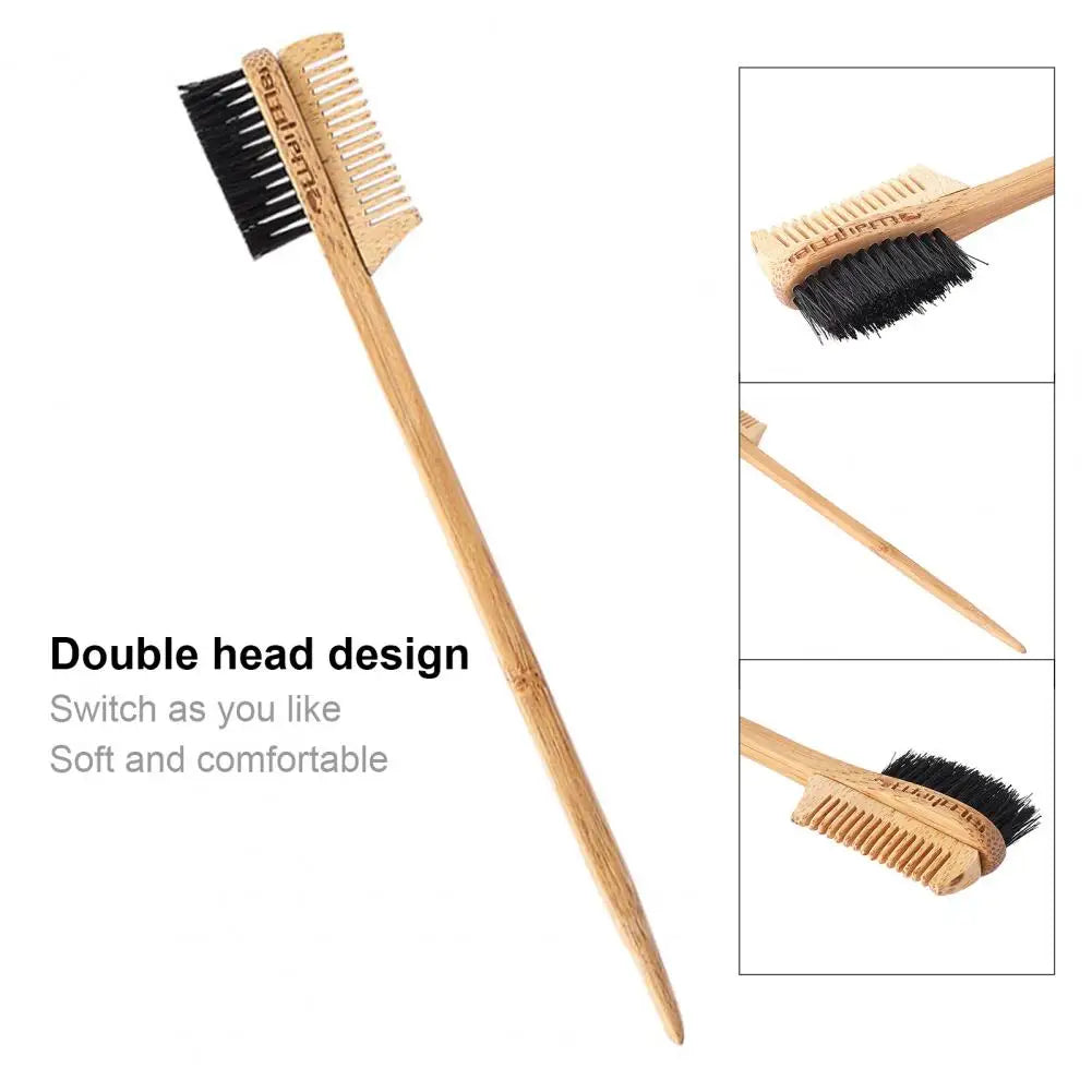 Dual Edge Beauty Brush Bamboo- Wooden Lash & Brow Brush- Makeup Tools