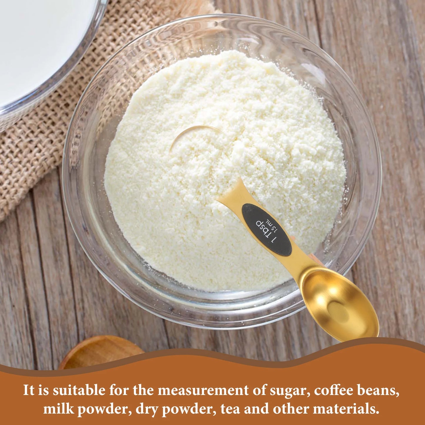 Luxe Gold Measuring Spoon Set with Level- Stainless Steel