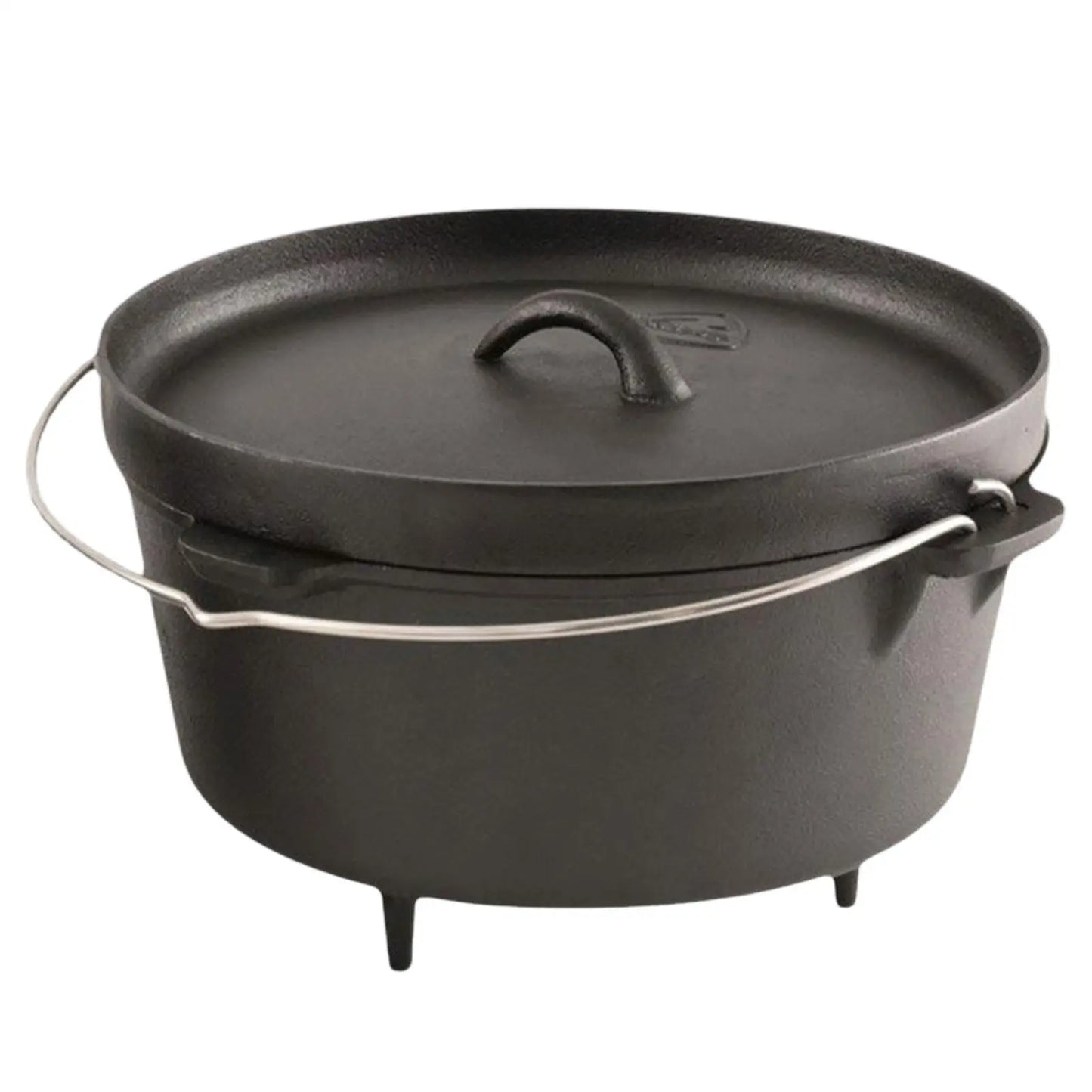 Camp Dutch Oven Cast Iron Pre Seasoned with Lid Deep Pot for Campfire