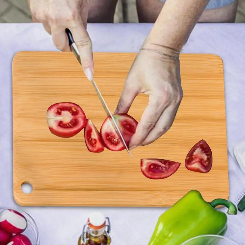 Large Kitchen Bamboo Cutting Board. Double-sided and Wall Hangable Chopping Board
