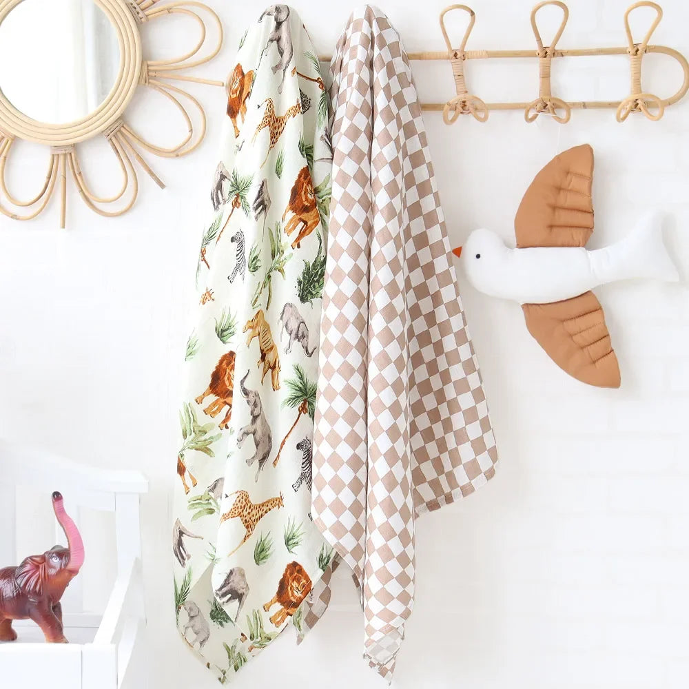 Bamboo Baby Blankets Newborn Muslin Swaddle 120x120 Baby Wrap