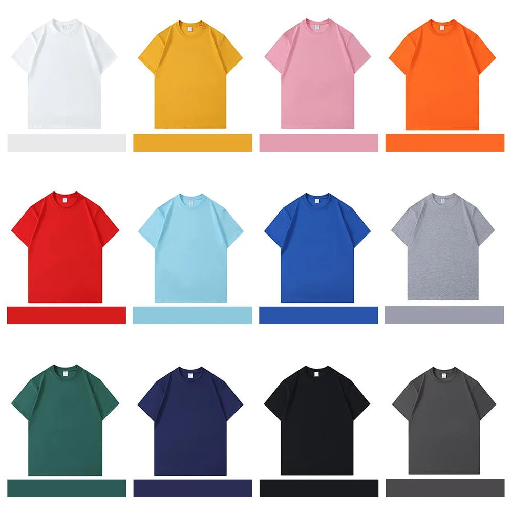 100% Cotton Basic White T Shirt Unisex Crew Neck