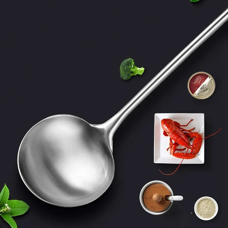 Soup Ladle, Wok Spatula with Long Handle. Rustproof, Heat Resistance Stainless steel