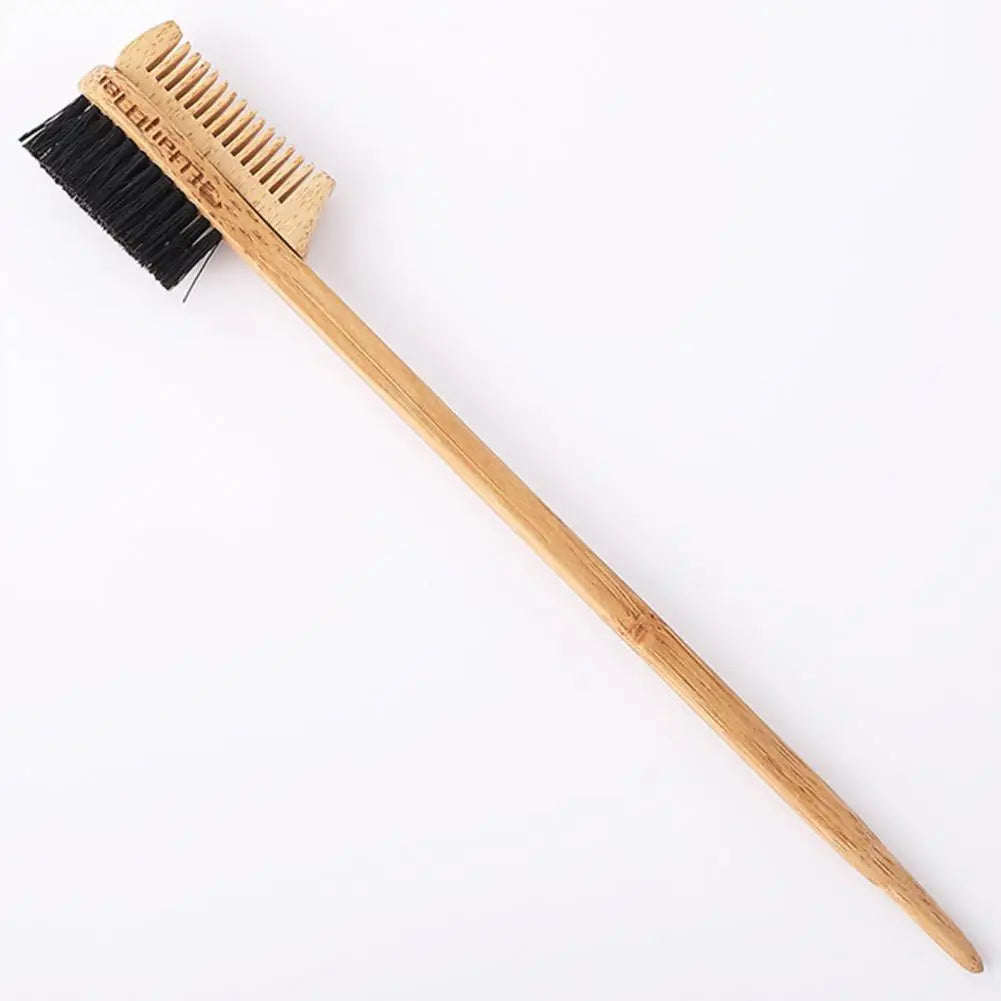 Dual Edge Beauty Brush Bamboo- Wooden Lash & Brow Brush- Makeup Tools