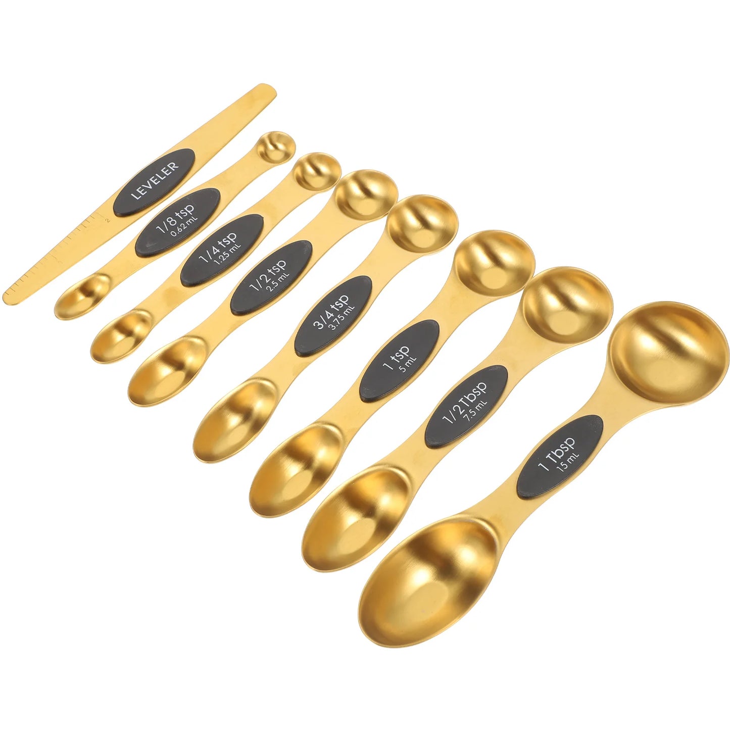 Luxe Gold Measuring Spoon Set with Level- Stainless Steel