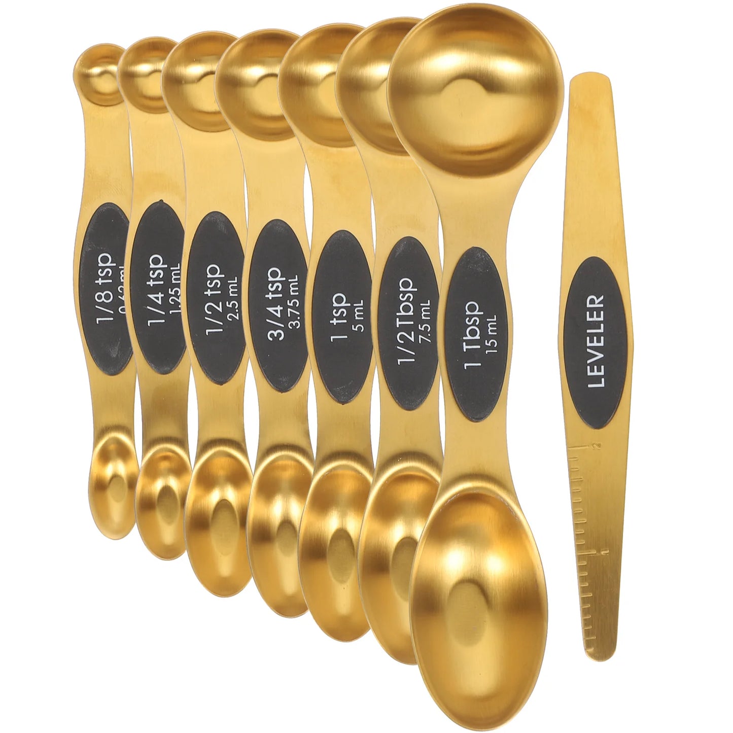 Luxe Gold Measuring Spoon Set with Level- Stainless Steel