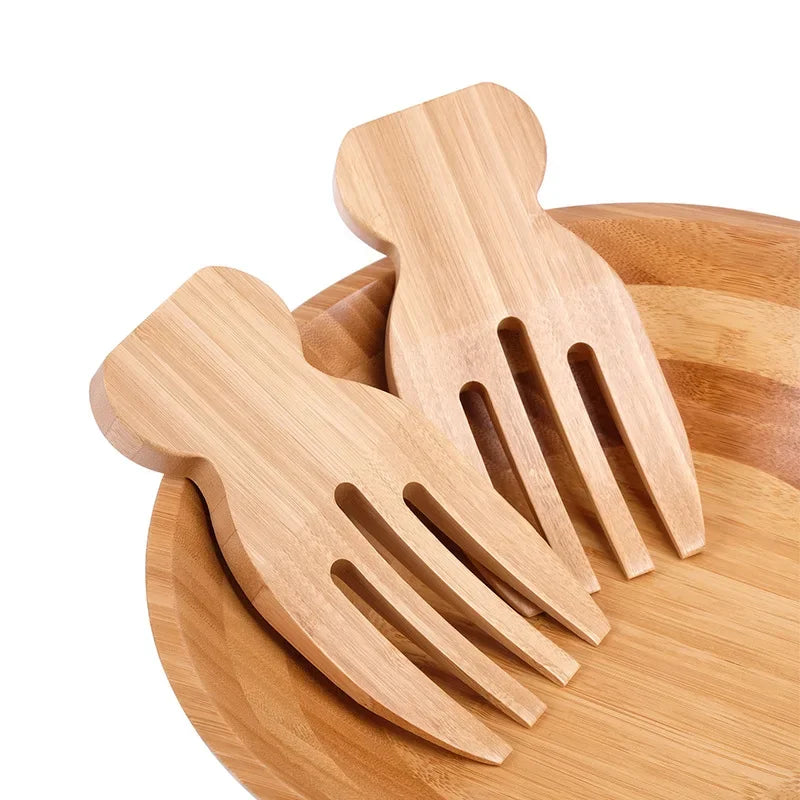 2Pcs Large Bamboo Salad Hands