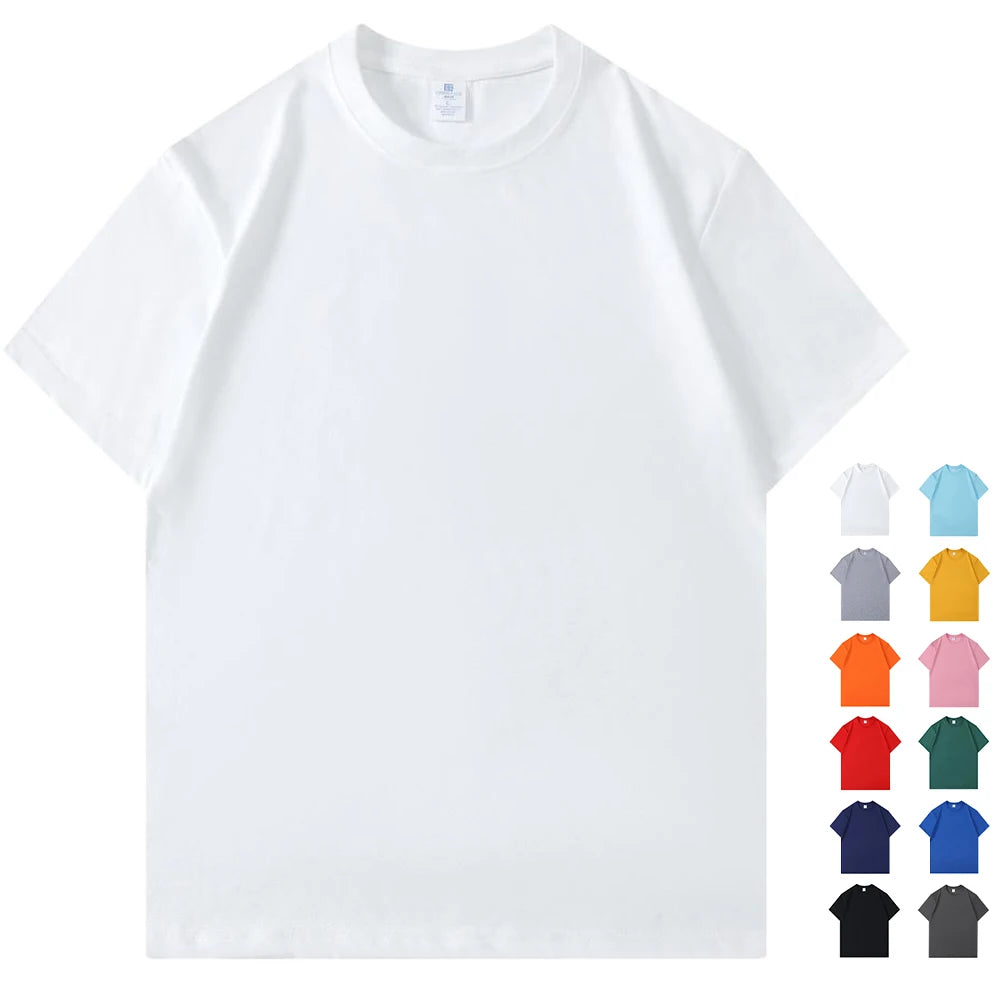 100% Cotton Basic White T Shirt Unisex Crew Neck