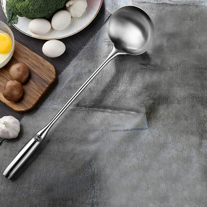 Soup Ladle, Wok Spatula with Long Handle. Rustproof, Heat Resistance Stainless steel