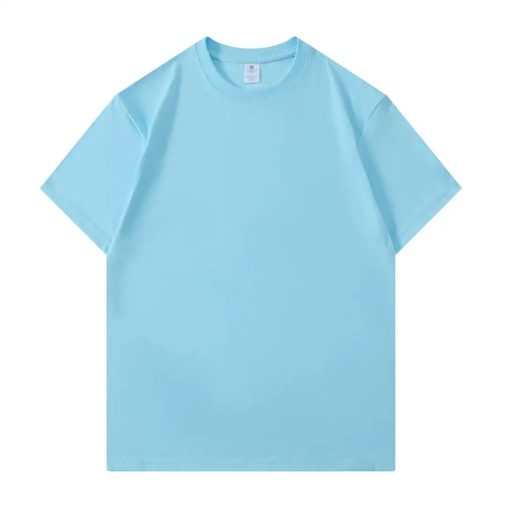 100% Cotton Basic White T Shirt Unisex Crew Neck