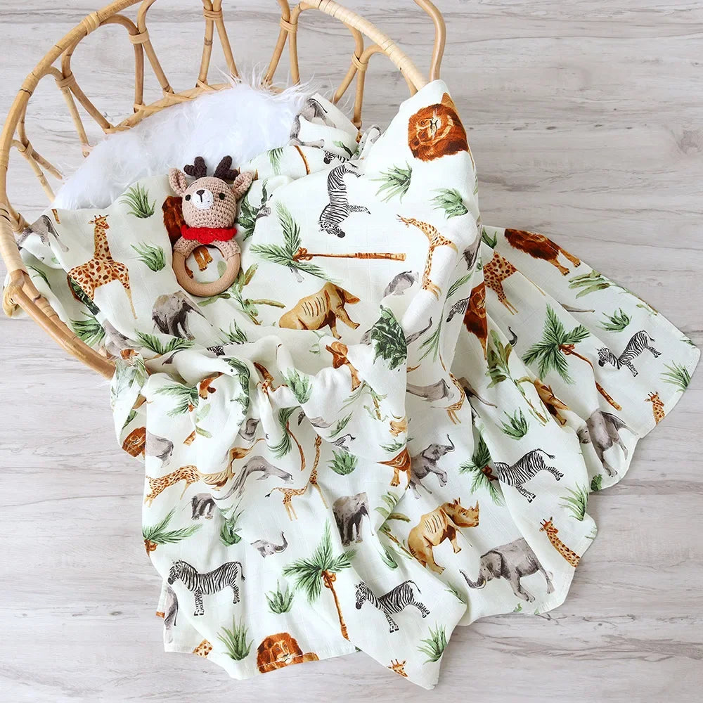 Bamboo Baby Blankets Newborn Muslin Swaddle 120x120 Baby Wrap