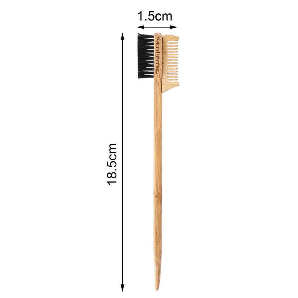 Dual Edge Beauty Brush Bamboo- Wooden Lash & Brow Brush- Makeup Tools