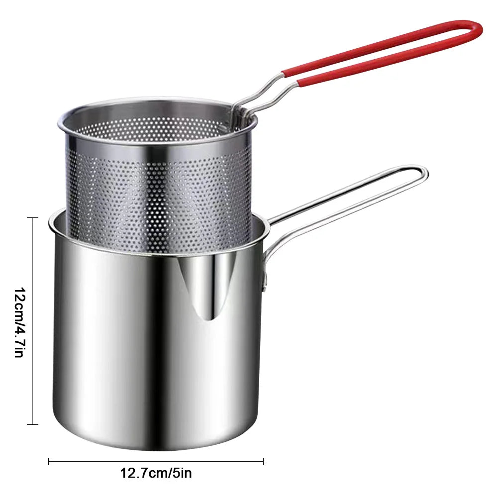 Tempura Deep Frying with Strainer & Tongs - Stainless Steel