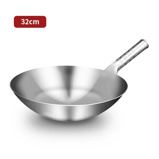 Stainless Steel Wok 1.8mm Thick High Quality Chinese Handmade Wok Traditional Non Stick