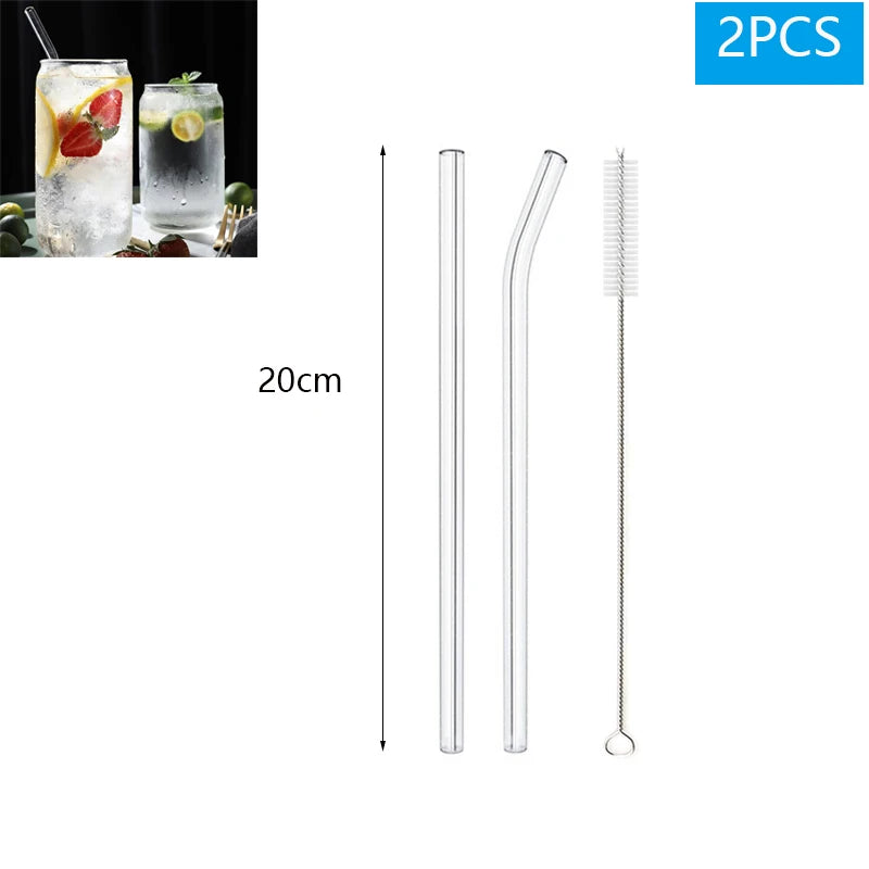 Multipack Glass and Metal Straws with Brushes Eco Friendly Reusable