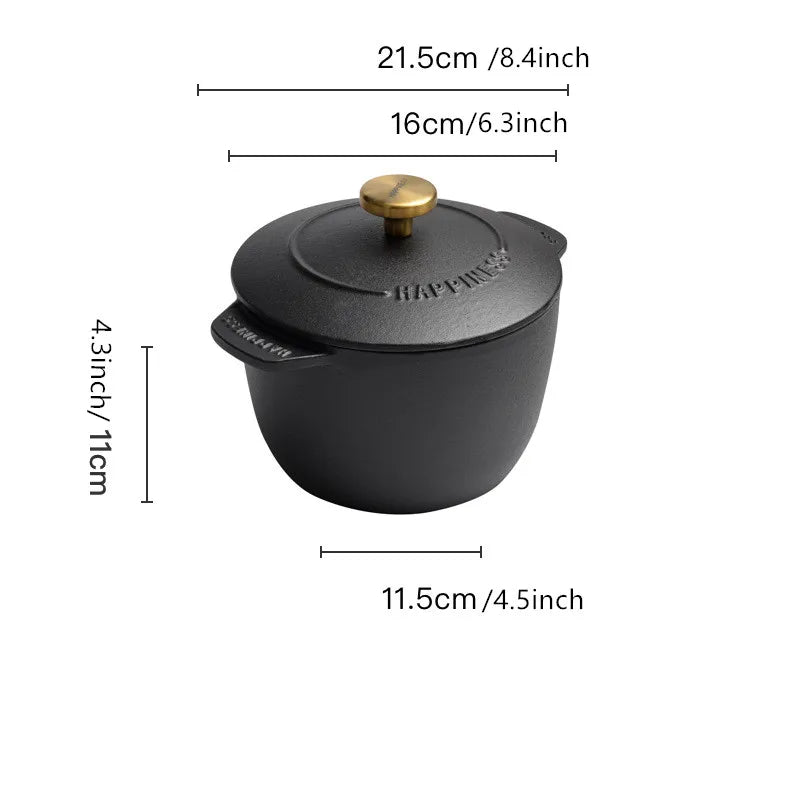 Cast Iron Dutch Oven Rice Cooker 16cm Stew Pot