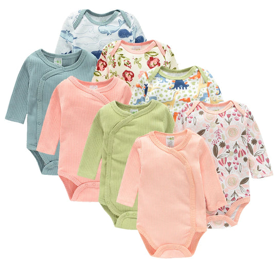 100% Organic Cotton Long-Sleeve Playsuits 2-Pack