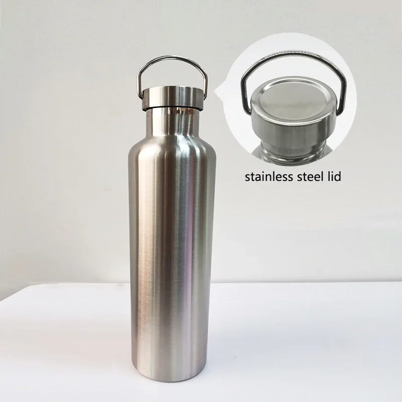 Stainless Steel Water Bottle with Bamboo handle variant 1000ml/750ml/500ml/350ml