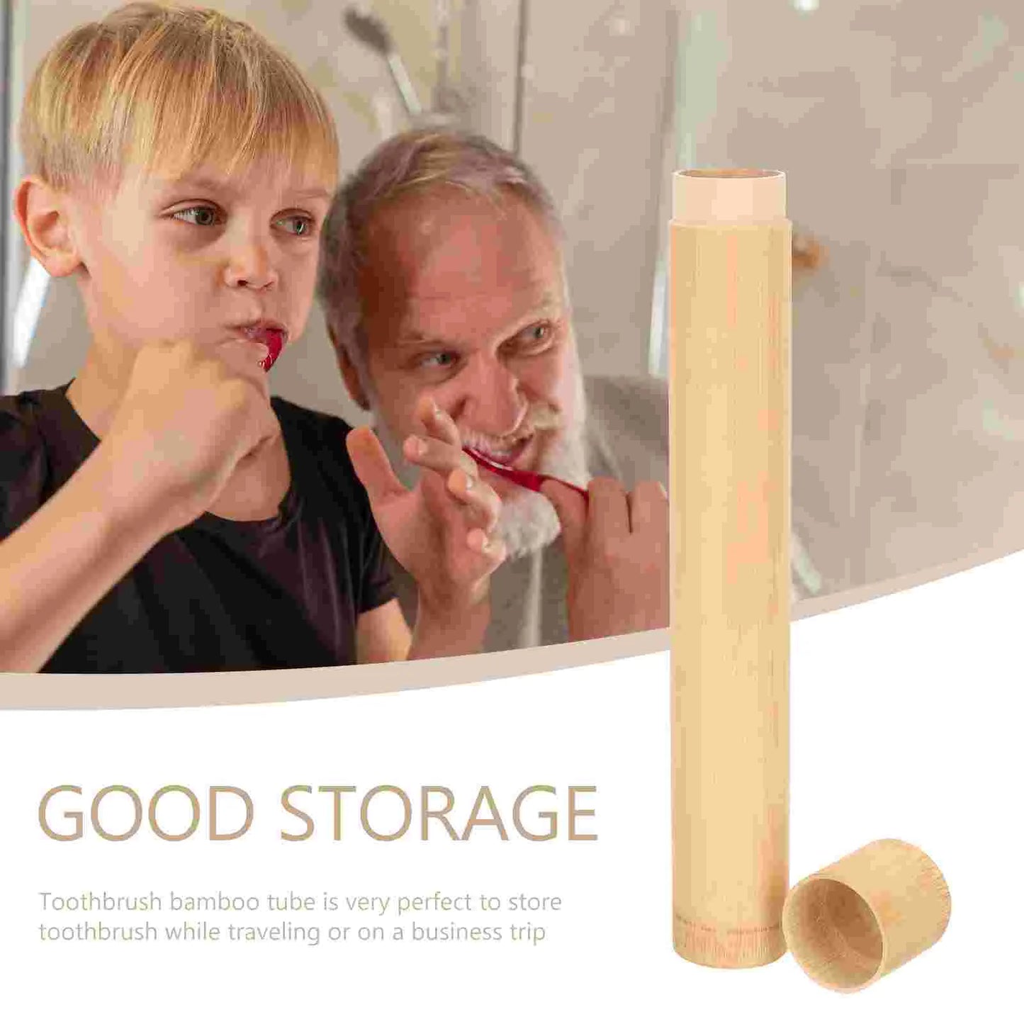 Compact Bamboo Toothbrush Storage Case
