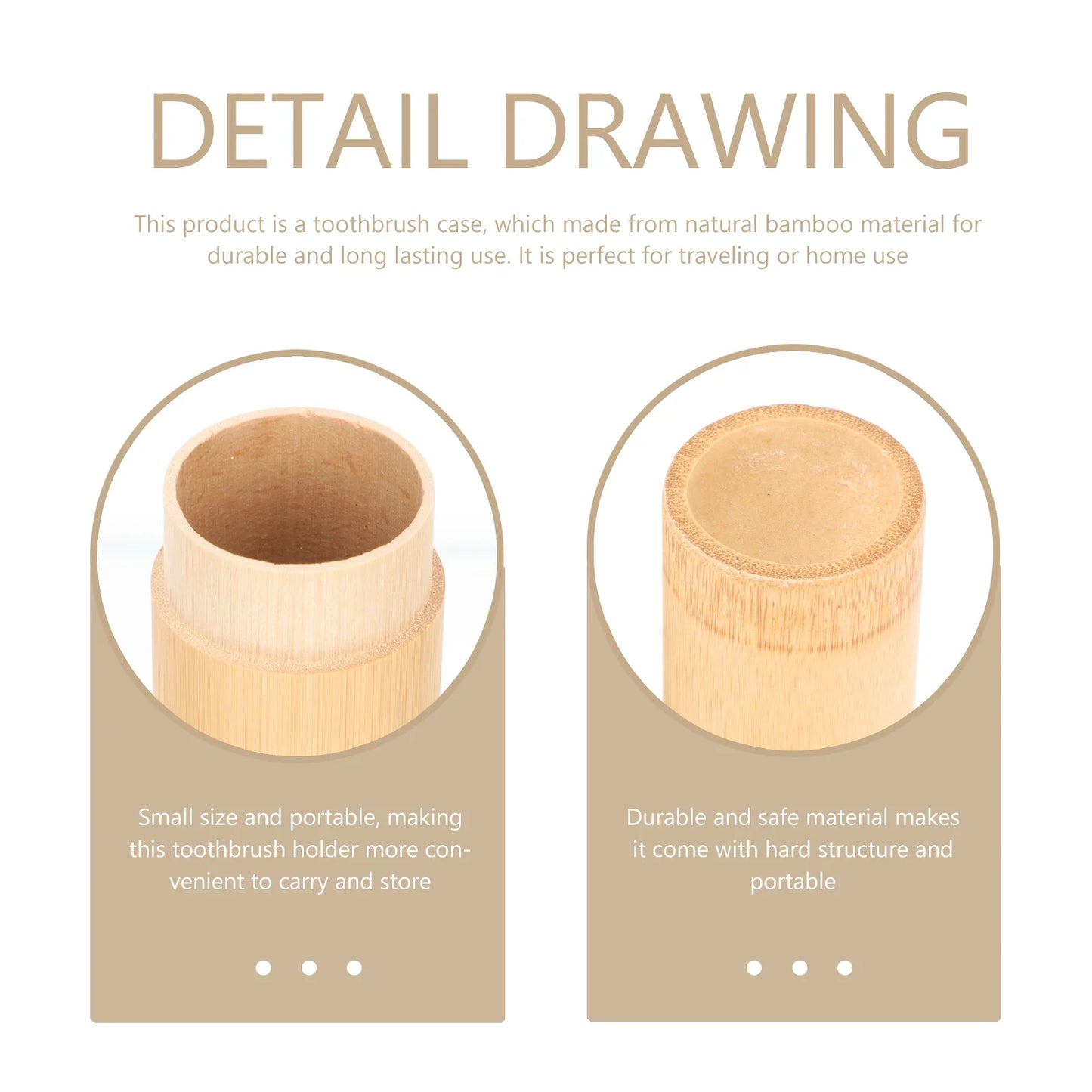 Compact Bamboo Toothbrush Storage Case