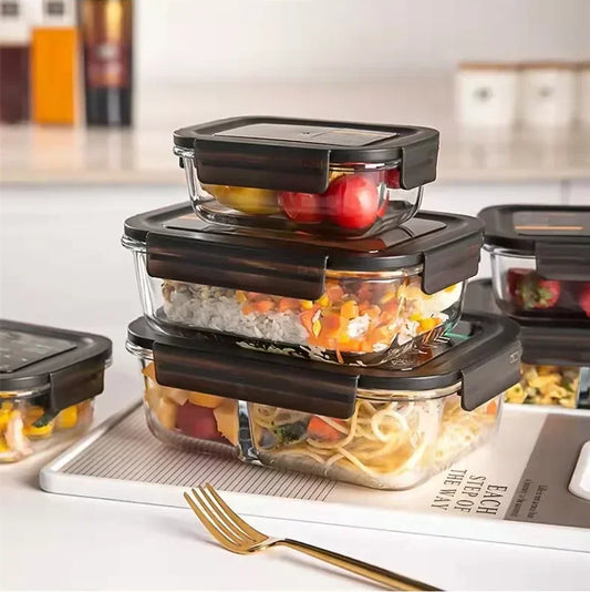 Glass Food Storage Container. Leak proof. Keep Food Fresh.