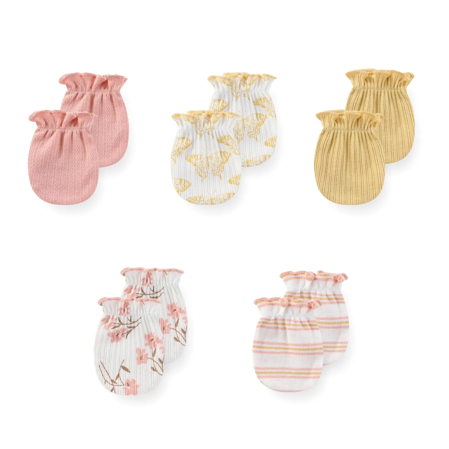 5 pack Newborn Baby Mittens 100% Cotton 0-6 Months Baby