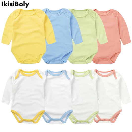 100% Organic Cotton Long Sleeve Bodysuits for Baby