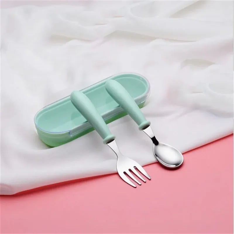 Stainless Steel Toddler Dinnerware Set - Baby Cutlery Set
