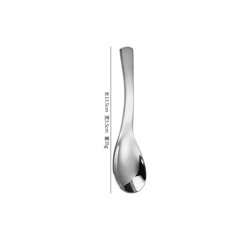 Korean Style Stainless Steel Flat-bottomed Spoon