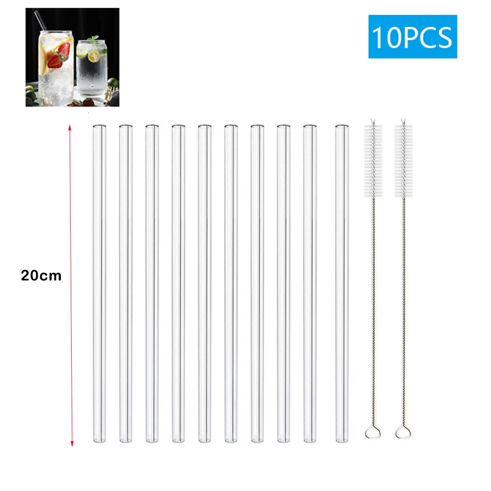 Multipack Glass and Metal Straws with Brushes Eco Friendly Reusable