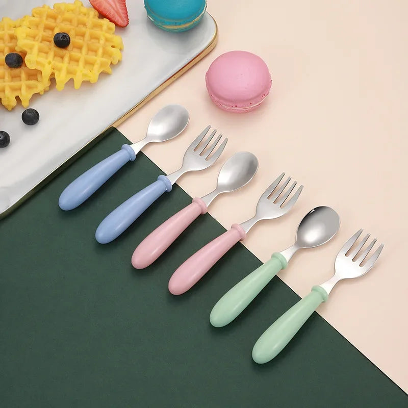 Stainless Steel Toddler Dinnerware Set - Baby Cutlery Set