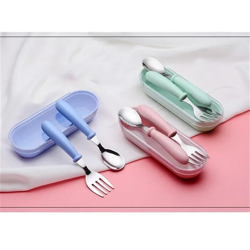 Stainless Steel Toddler Dinnerware Set - Baby Cutlery Set