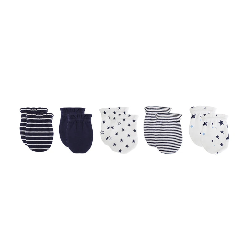 5 pack Newborn Baby Mittens 100% Cotton 0-6 Months Baby