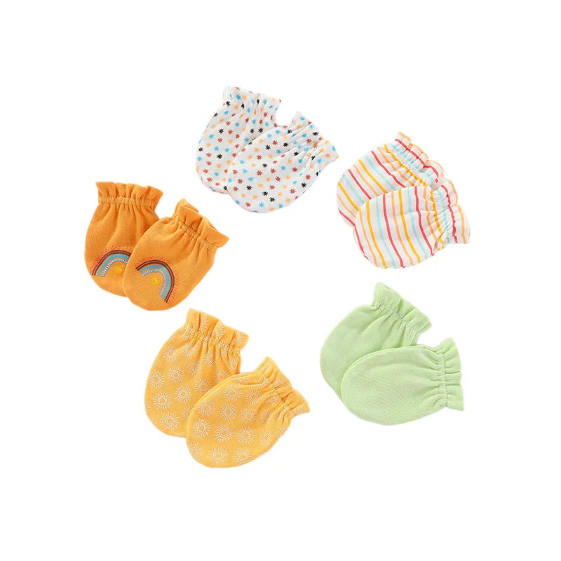 5 pack Newborn Baby Mittens 100% Cotton 0-6 Months Baby