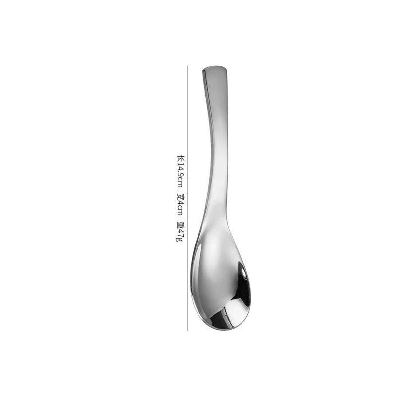 Korean Style Stainless Steel Flat-bottomed Spoon