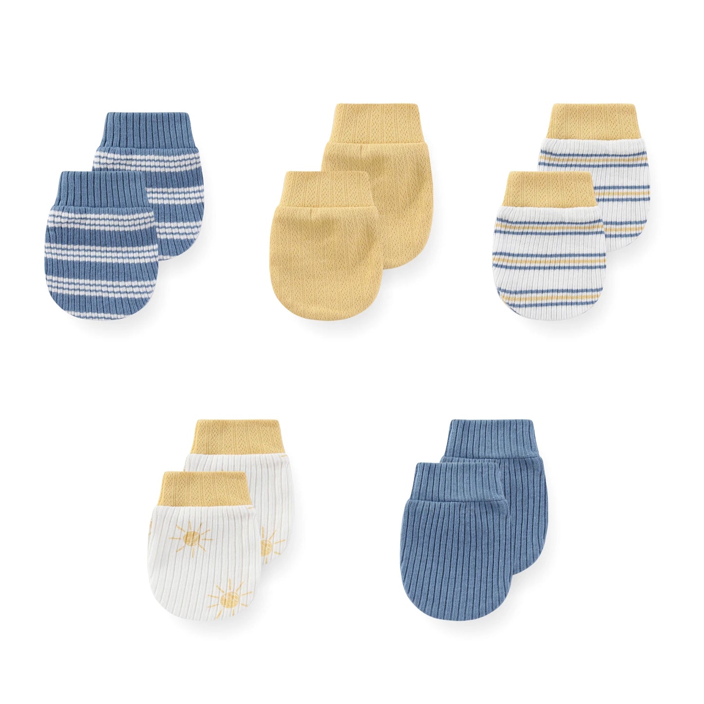 5 pack Newborn Baby Mittens 100% Cotton 0-6 Months Baby