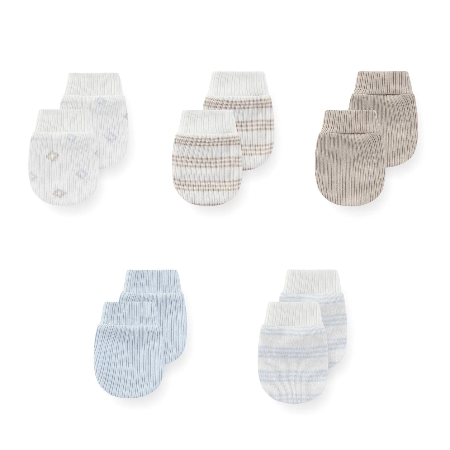 5 pack Newborn Baby Mittens 100% Cotton 0-6 Months Baby