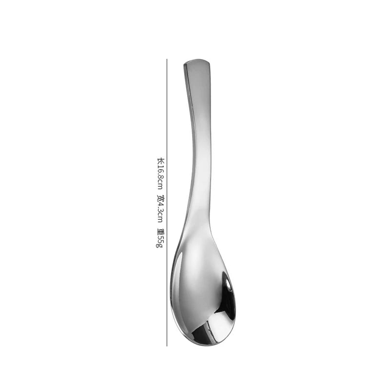Korean Style Stainless Steel Flat-bottomed Spoon