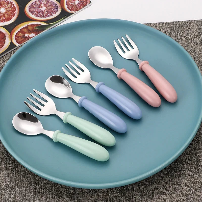 Stainless Steel Toddler Dinnerware Set - Baby Cutlery Set