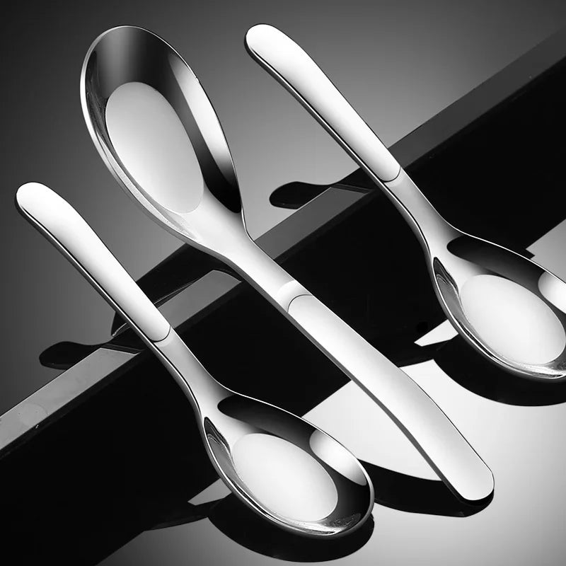 Korean Style Stainless Steel Flat-bottomed Spoon