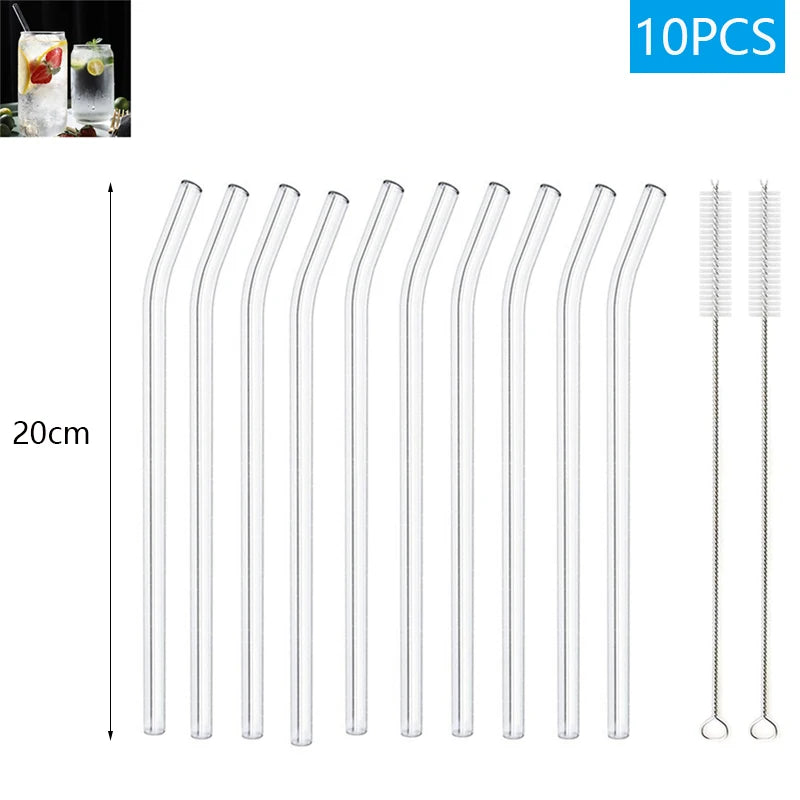 Multipack Glass and Metal Straws with Brushes Eco Friendly Reusable