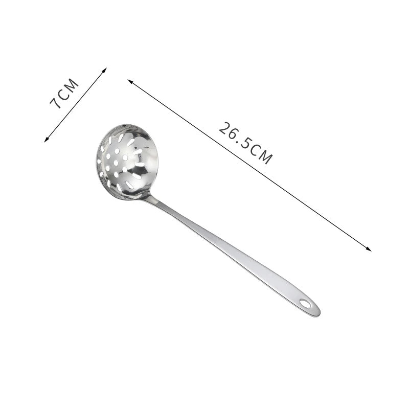 Long Handle Stainless Steel Spoon & Colander Kitchen Utensils
