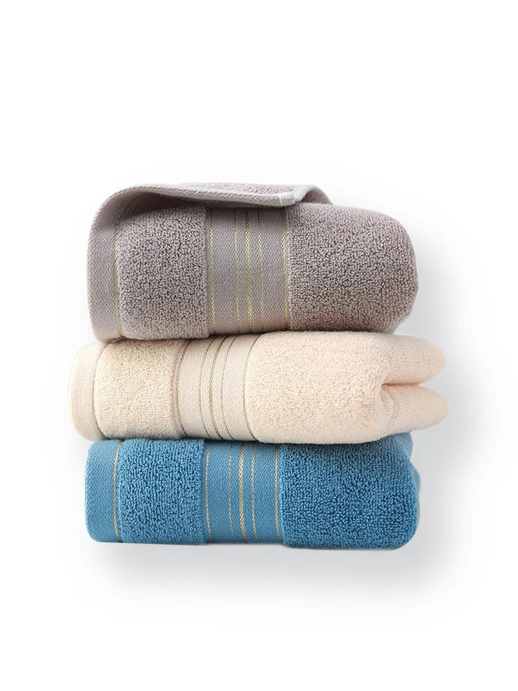 2-Pack Pure Cotton Face Towel with Gold Edging Detail