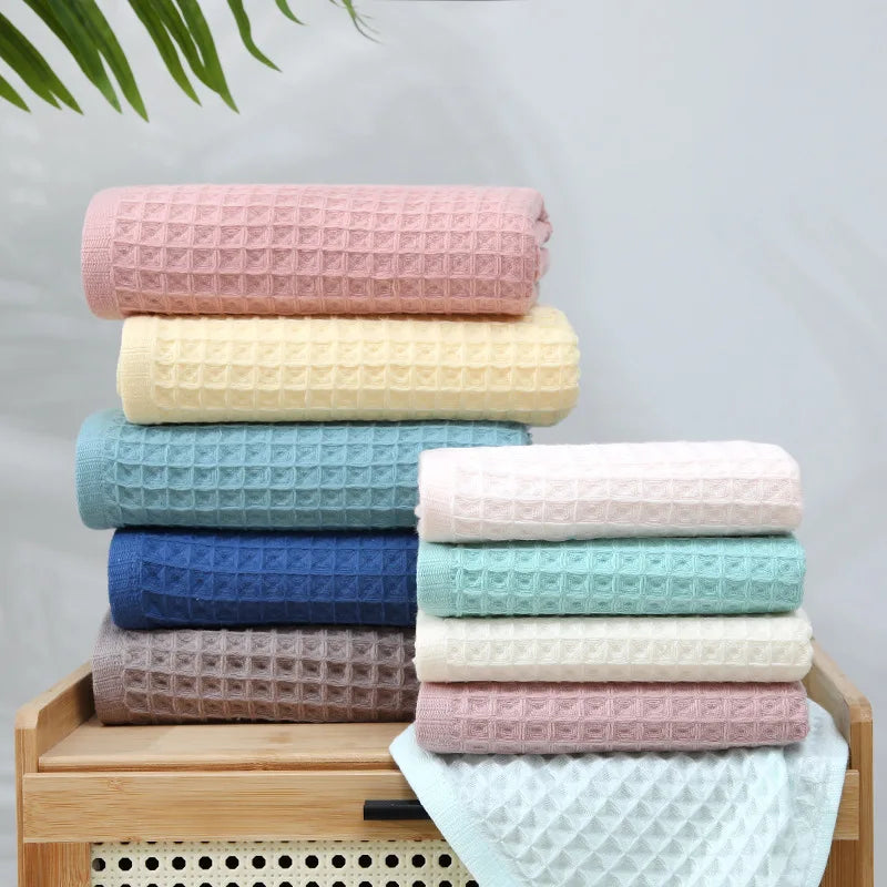 100% Cotton Waffle Bath Towel Set